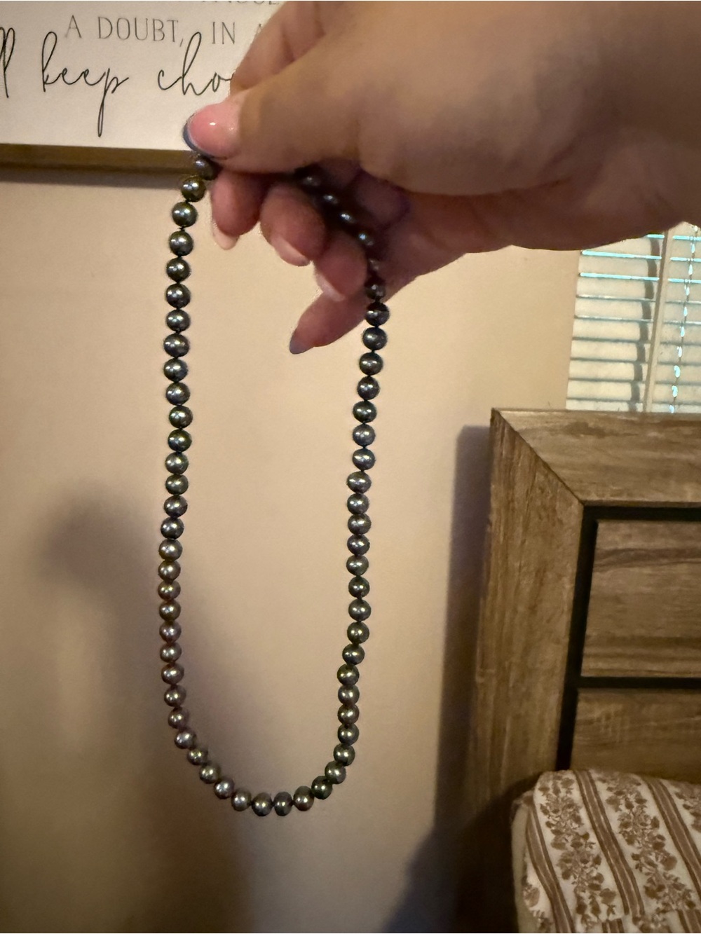 Honora black pearl necklace with 14k gold clasp closure. Never worn.